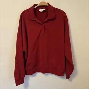 Pomander Place Sage Bode Polo Sweatshirt Red L Tuckernuck Preppy
